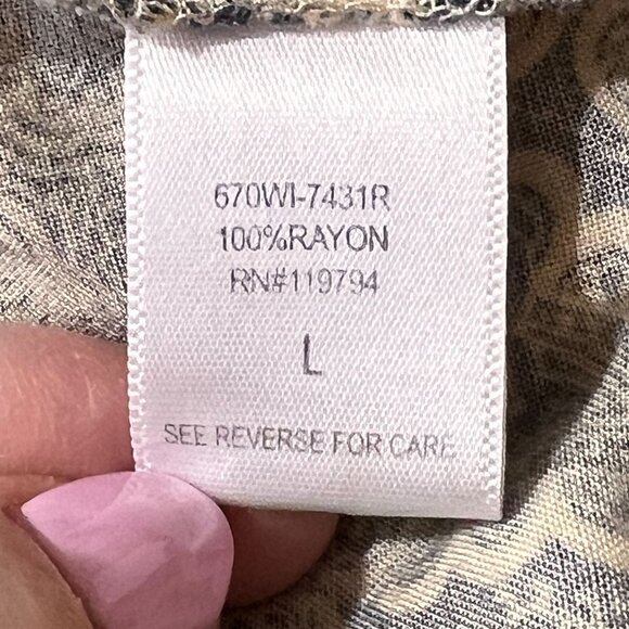 One World Boho Tunic Embroidered Peasant Gypsy Top Paisley Lg Smocked Waist - Picture 9 of 14